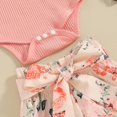 thumbnail image 4 of Blusa wybzd para bebés y niñas con volantes y acanalados, pantalones cortos florales, 4 of 8