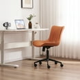 thumbnail image 6 of YOUNIKE Modern Office Chair with Wheels Adjustable Ergonomic Desk Task Chair in Mid-Back Camel PU Design, 6 of 8