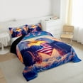 thumbnail image 3 of Castle Fairy Safari Eagles Bedding Comforter Set 2pcs for Boys Girls,USA Flag Love Heart Twin Comforter Sets Microfiber,Vintage Aesthetic Breathable Bedding Set,Super Cozy Room Decor,Reversible, 3 of 8