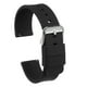 thumbnail image 1 of Correa de reloj de silicona Uxcell con liberación rápida, correa de goma suave negra/plata de 22mm, 1 of 7