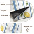 thumbnail image 6 of 2x3 Ft Entryway Area Rug, Lemon Striped Kitchen Rug Runner Washable Floor Mat, Yellow Fruit Blue White Geometric Non Slip Indoor Door Mat Throw Carpet for Bathroom Living Room Bedroom, 6 of 8