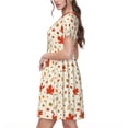 thumbnail image 2 of Rateoe A Simple Autumn Pattern Women’s Short Sleeve Dress – Casual Elegant Summer A-Line Dress for Everyday Wear, 2 of 6