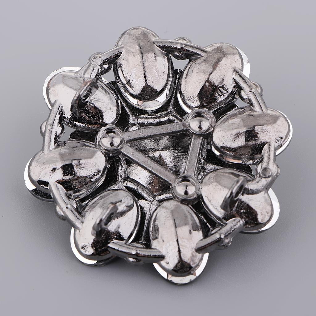 Abbraccia 6xAlloy Rhinestone Shank Buttons Decorative Buttons Sewing Accessories Black 6 Pcs