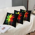 thumbnail image 4 of Pack of 2 Marijuana Decorative Throw Pillow Covers, Soft Colorful Cannabis Leaves Square Cushion Case Set for Couch Bedroom Living Room, Trippy Weed Botanical Pillow Cases Pillowcases, 18x18 Inches, 4 of 6