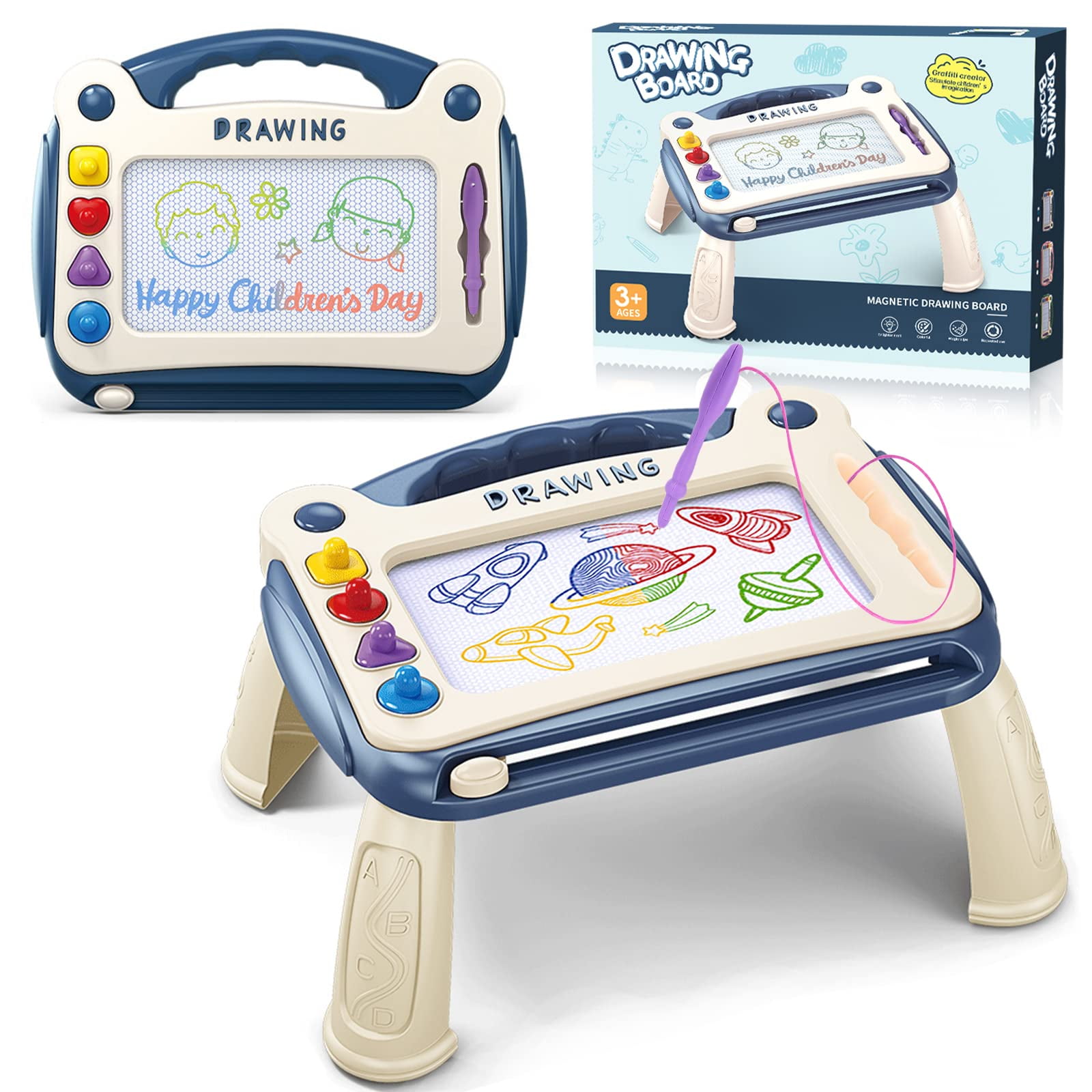 Blue Magic Slate with Feet Magnetic Drawing Board Educational