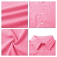 thumbnail image 5 of VgaVtl Men Long Sleeve Shirt Collared Muscle Mens Clothes Leisure Solid Color Button down Vintage Pink Loose Shirts,3XL, 5 of 9