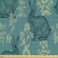 thumbnail image 2 of Ambesonne Nature Fabric by the Yard Upholstery, Rabbits and Flowers Pattern, 1 Yard, Multicolor, 2 of 5