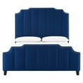 thumbnail image 5 of Modway Lucille Queen Performance Velvet Platform Bed, Blue, 5 of 6