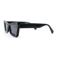 thumbnail image 3 of Womens Bold Angular Mod Thick Plastic Cat Eye Plastic Sunglasses All Black, 3 of 4