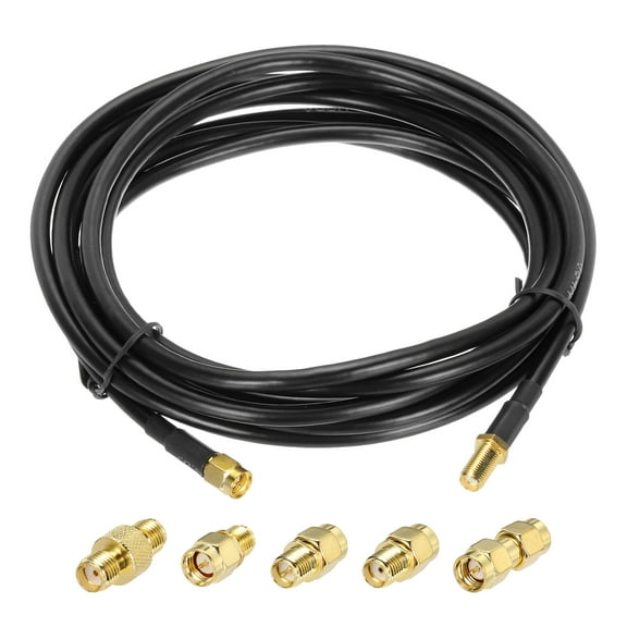 Uxcell SMA Male to SMA Female RG58 Coaxial Cable 10ft/3 M with 10PCS SMA Adapter Kit