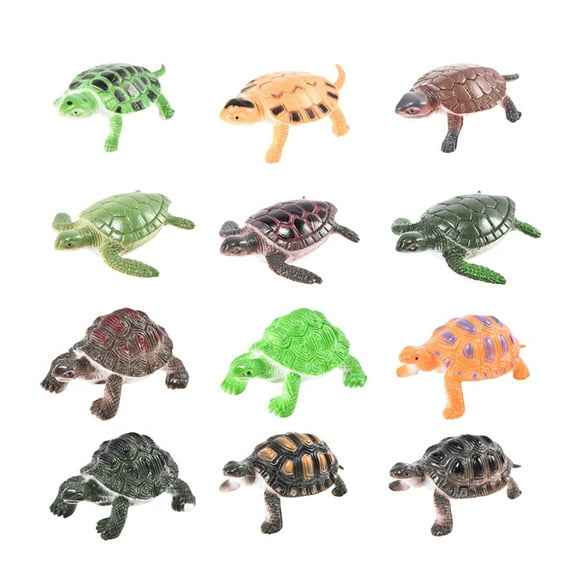 12pcs/set Simulation Animal Tortoise Figures Model Toys Halloween Jokes Trick Ki