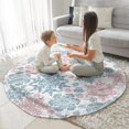 thumbnail image 3 of Blue and Pink Christmas Snowflake Pattern Round Blanket,Comfortable Soft Flannel Throw Blanket,All Season,Warm Lightweight Blankets for Sofa Bed Couch Living Room Chair 47"x47", 3 of 5