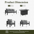 thumbnail image 3 of LayinSun Outdoor Aluminum Furniture Set with Fire Pit Table, Modern Patio Conversation Sets for Porch, Backyard, 3 of 9