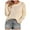 Beige, variant on Utoimkio Women's Knit Sweaters Long Sleeve Crewneck Loose Pullover Sweaters Solid Knitted Outwear Jumper Tops