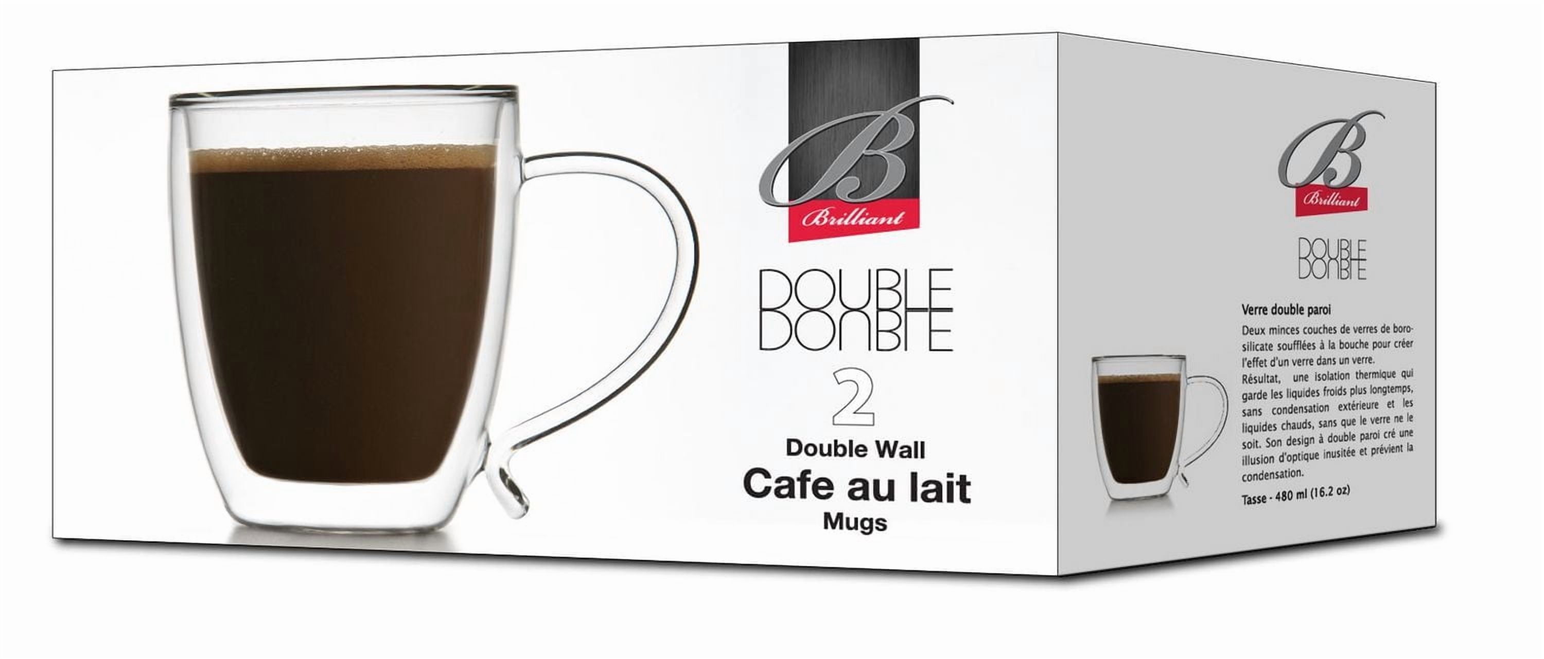Ensemble de 2 verres à double paroi café au lait Double Double de Brilliant