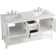 thumbnail image 3 of Elegant Decor Aubrey 60" Double Quartz Top Bathroom Vanity in White, 3 of 15