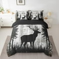 thumbnail image 2 of Manfei Farmhouse Deer Elk Twin Bedding Sets 7-Piece, Woodland Animal Bedding Comforter Set, Teens Boys Girls Kids Reversible Sheet Sets, Microfiber Bedroom Decor, 2 of 7