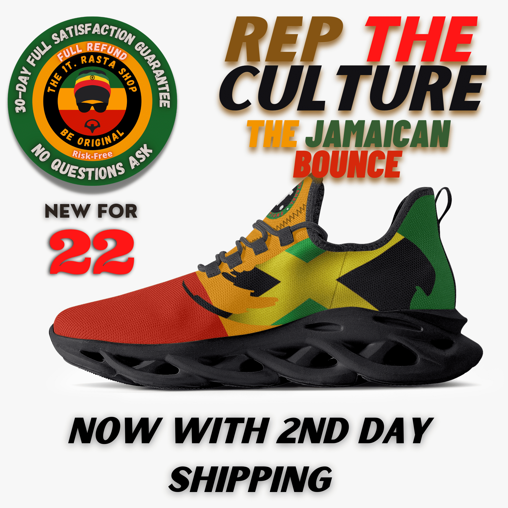 rigtig meget revidere perspektiv Rasta Shop Jamaican Bounce Mesh Knit Sneakers - Walmart.com