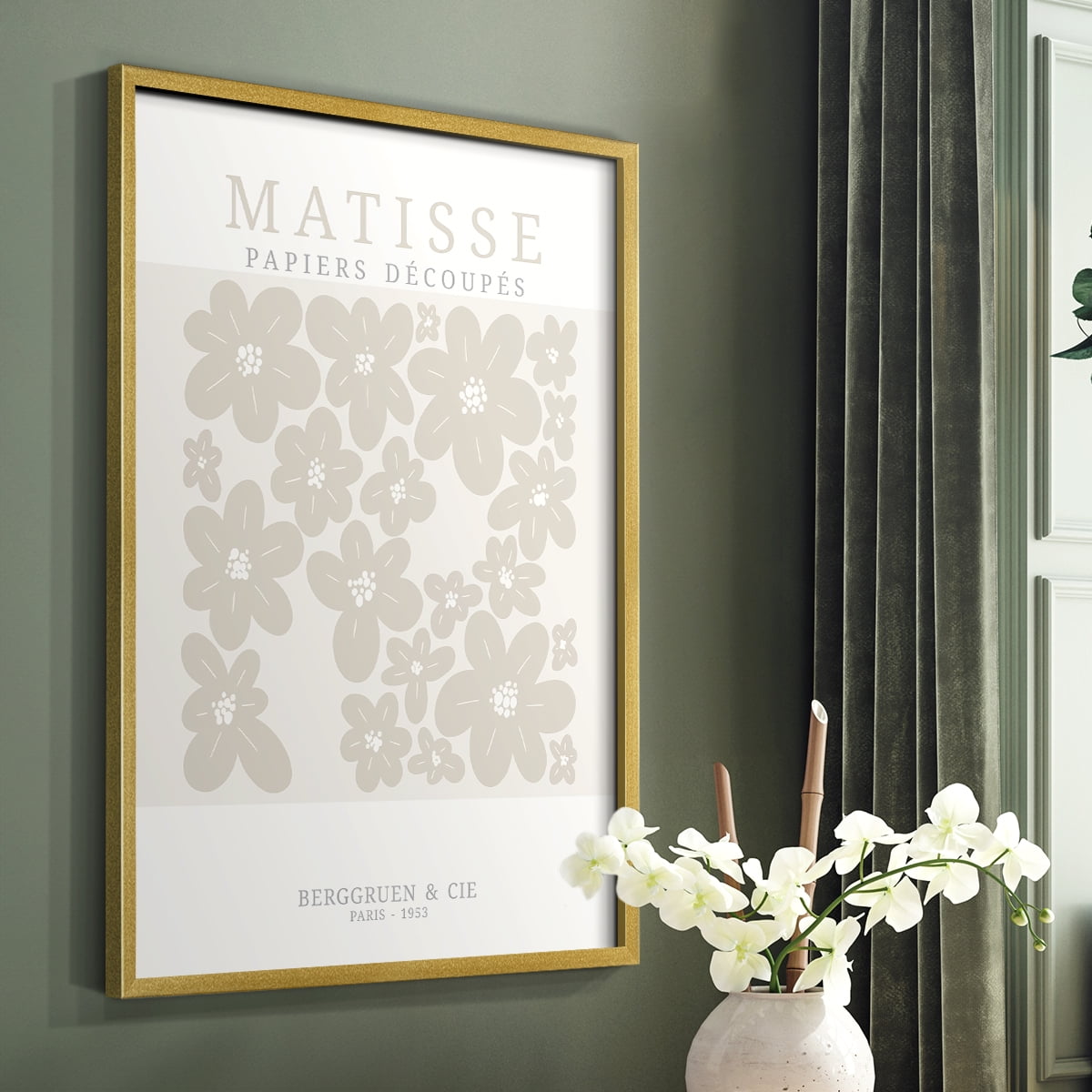 Matisse CDXVIII in Gold Solid Wood Framed Print No Nail Hanging
