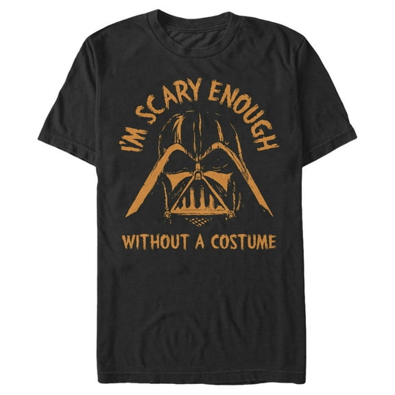 Men's Star Wars: A New Hope Halloween Darth Vader I'm Scary Enough Without a Costume Graphic Tee Black Medium
