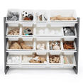 thumbnail image 4 of Humble Crew Storage Organizer with 16 Plastic Bins for Kids & Toddlers, Dark Grey/White, 4 of 12