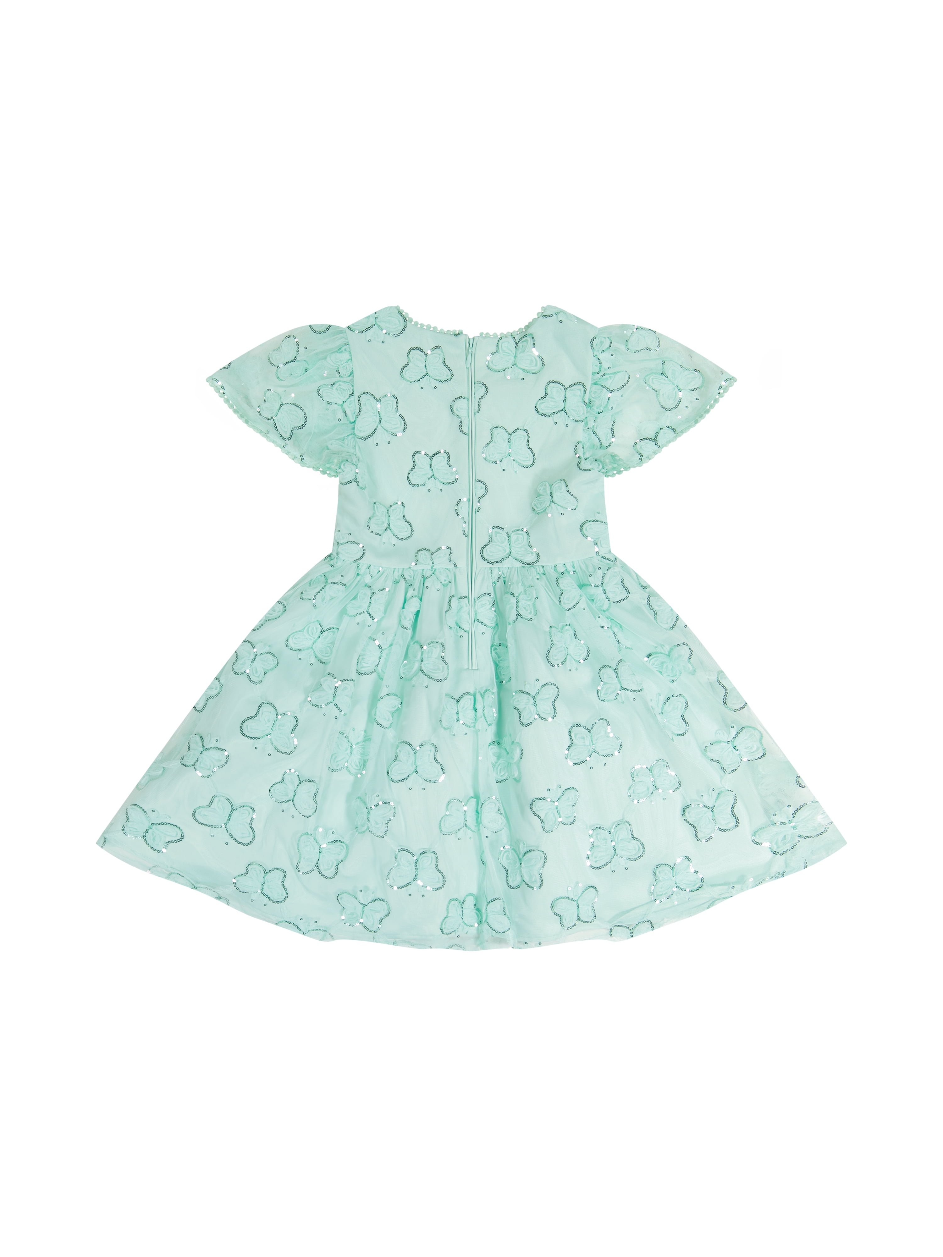 Kensie Girl Cap Sleeve Sequin Butterfly Soutache Mesh Dress, Sizes 4-16