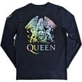 thumbnail image 2 of Queen Unisex Long Sleeve T-Shirt: Rainbow Crest (Back & Sleeve Print) (Medium), 2 of 3
