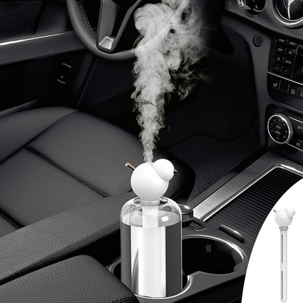Humidificador y purificador de aire USB para coche - Mini humidificador portátil con temporizador de 4-6 horas, silencioso 30dB, ABS blanco, alimentado por USB para viajes en el escritorio en casa