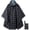 Black Large Plaid, variant on Rain Poncho Jacket Coat Hooded Zipper Style for Women/Men/Adult with Pocket