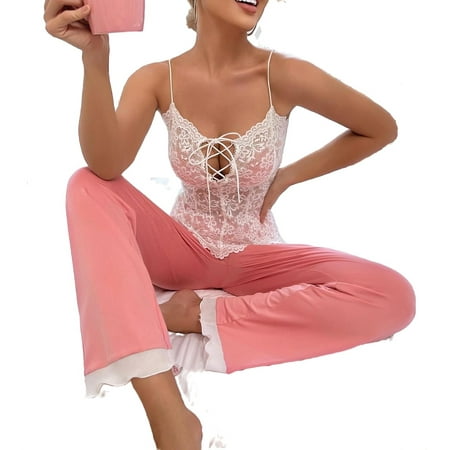 

Sexy Colorblock Cami PJ Pant Sets Sleeveless Women s Pajama Sets (Women s)