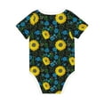 thumbnail image 2 of Rocae Sunflowers And Blue Flower for Baby Climbing Clothes Soft Baby Romper for Active Infants Comfortable and Breathable Crawling Jumpsuit Unisex Baby Outfit 6 Months, 2 of 8