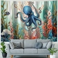 thumbnail image 4 of Orinice Octopus Seaweed Fish Tapestry Wall Hanging Unique Style Graphic Tapestries for Home Decor in Living Room Bedroom Apartment 60x50inch, 4 of 6