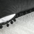 thumbnail image 3 of Phantoscope Throw Pillow with Insert，Silky Velvet Series Pom Pom Decorative pillow, 22" x 22", Black, 2 Pack, 3 of 8