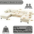 thumbnail image 3 of U-shaped Chenille With Pull Point Design: 135.5-inch 3, Two Chaise Seats, Pillows, Wooden Legs For Lounge & Bedroom : 3 Longue Feet, Ideal Living Room More, 3 of 5