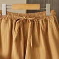 thumbnail image 5 of Diufon Linen Shorts for Women Summer Beach High Waisted Drawstring Shorts Cutouts Boho Short Pants with Pockets, 5 of 10