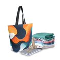 thumbnail image 2 of FORMRS Womens Canvas Tote Bag with Zipper Inner Pocket Shoulder Handbag, Green Abstract Wavy, 2 of 7