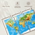 thumbnail image 6 of Elephant Stock Physical World Map Wall Art - Horizontal Multi Panel Canvas - Living Room Wall Decor - Map Multi Panel - Blue And White Decor - 57" x 36", 6 of 8