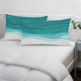 thumbnail image 3 of Ombre Turquoise Waves Pillow Covers, Linen Long Throw Pillow Case, Abstract Art Gradient Modern Holiday Pillow Protector Decorative Cushion Cover for Living Room/Bedroom 24" x 36", 3 of 8