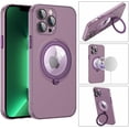 thumbnail image 2 of Case for iPhone 12,[Compatible with Magsafe] with Camera Lens Protector and kiskstnad Lightweight and Translucent Matte Back Soft Edge Shockproof Protective Case Girls Women (Green), 2 of 17