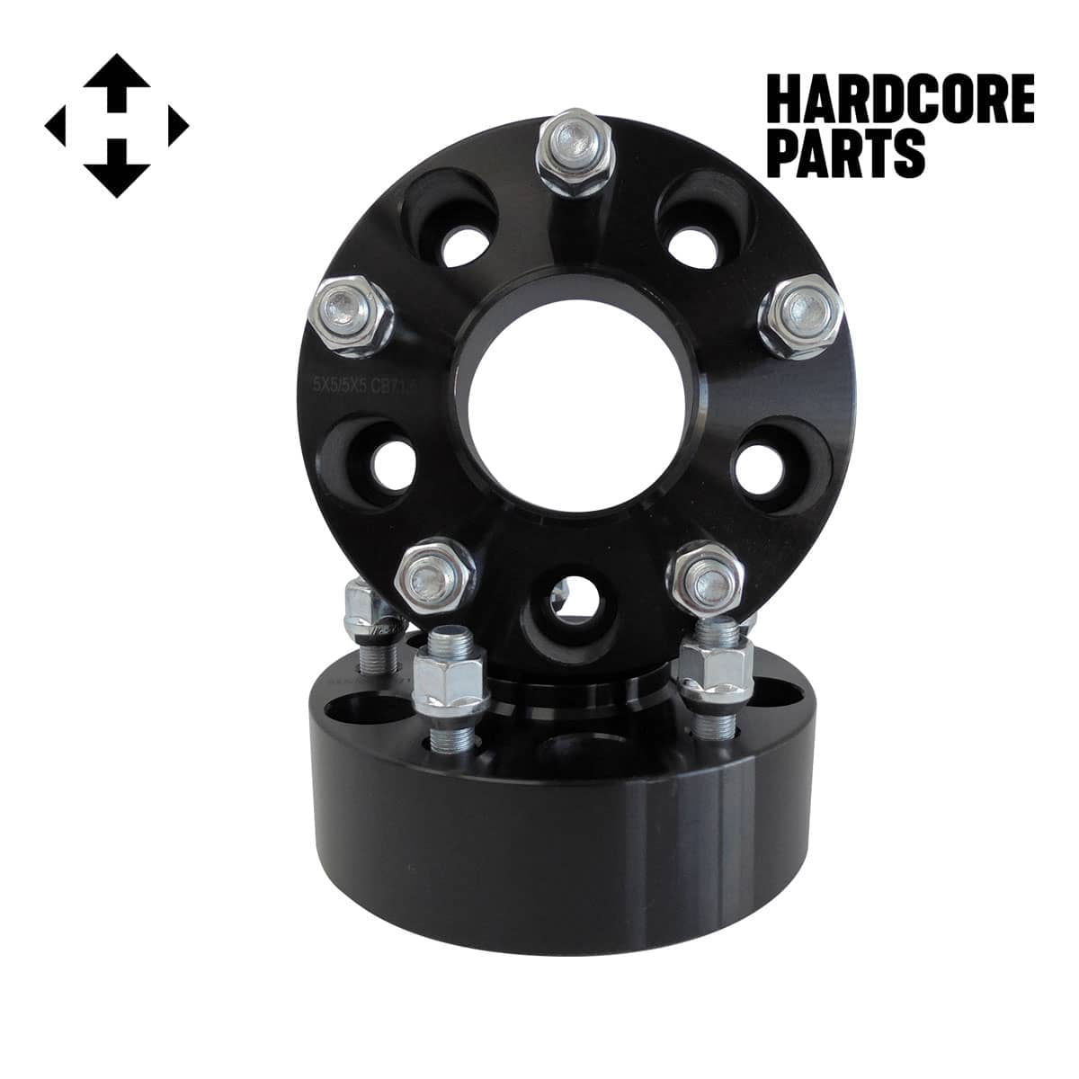 4 1.5" 5x5 Hubcentric Black Wheel Spacers 1/2" x20 For Jeep Wrangler JK