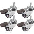 thumbnail image 1 of 4Pcs Roulettes Pivotantes avec Frein 38MM, Roulettes de Filetées M8x20MM, Roulettes pour Meubles, Charge 88KG, Roulette en TPE Caoutchouc pour Petits Equipements, 1 of 5