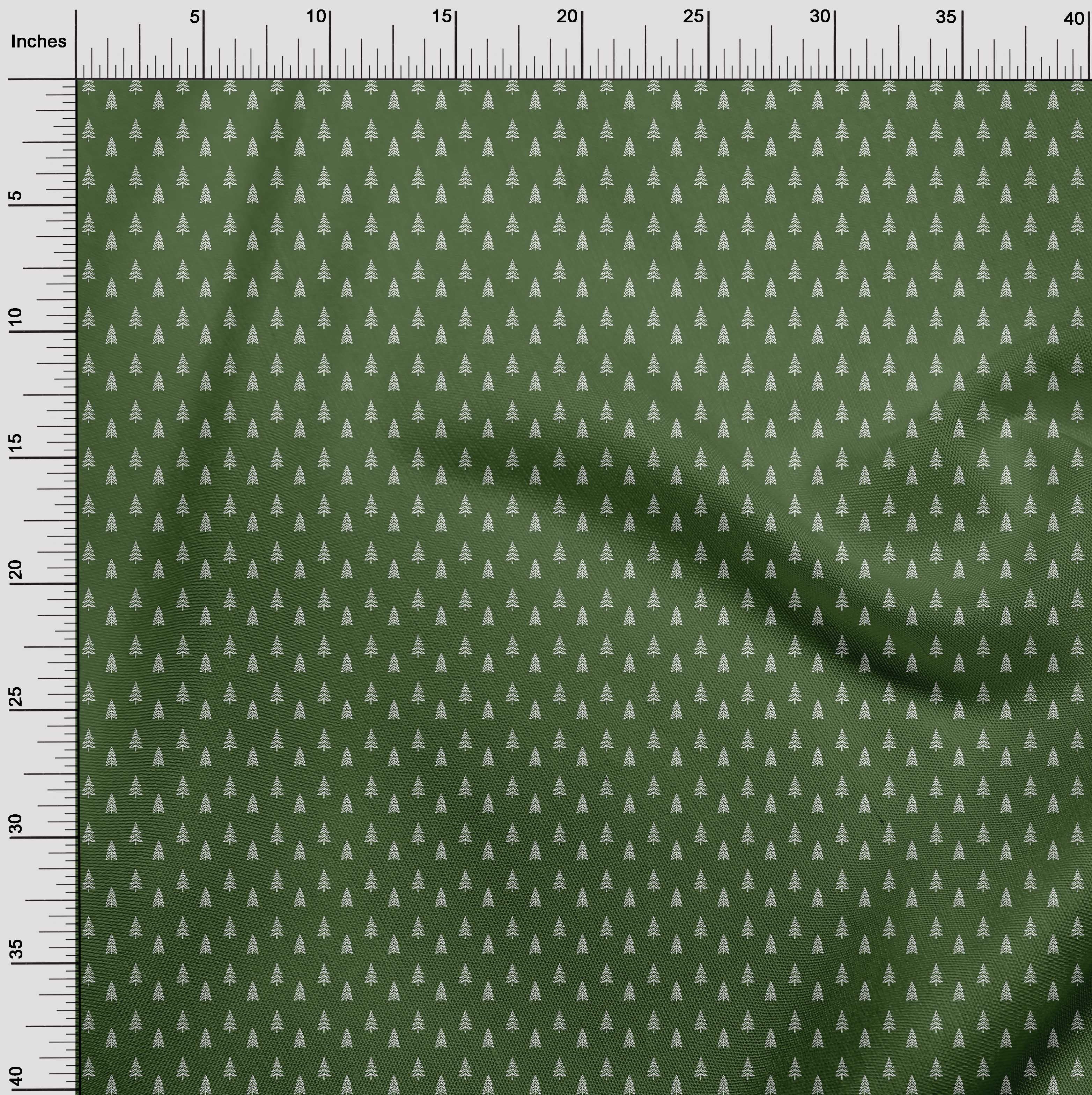 oneOone Cotton Poplin Green Fabric Christmas Sewing Fabric By The Yard Printed Diy Clothing Sewing Supplies 42 Inch Wide