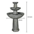 thumbnail image 6 of 43.3" Tall Outdoor 3-Tiered Pedestal Water Fountain and Birdbath for Garden and Patio Decor, 6 of 9