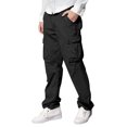 thumbnail image 2 of Tenmix Mens Straight Leg Tactical Pant Classic Cargo Pants Multi Pockets Work Trousers Solid Color Bottoms Black S, 2 of 4