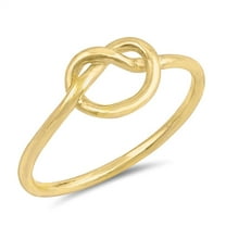 CHOOSE YOUR COLOR Gold-Tone Infinity Love Knot Promise Ring .925 Sterling Silver Band Jewelry Female Size 6