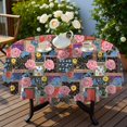 thumbnail image 4 of Pioneer Flower Floral Print Pattern Round Tablecloth 60 X 60 Inch, Wrinkle Resistant Wipeable Table Cloth for Kitchen Dining Picnic Patio Party, 4 of 6