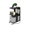 thumbnail image 4 of Furinno Boyate Open Storage Sofa Side Table, End Table with USB and Type-C Charging Port, Espresso, 4 of 5