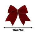 thumbnail image 3 of 3 Pcs Burgundy Christmas Velvet Bows 6 Inch Rustic Wreath Gift Bows Vintage Xmas Velvet Ribbon Bow Ornaments for Xmas Farmhouse Tree Garland DIY Craft Wrapping Decorative, 3 of 6
