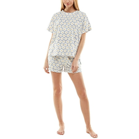 Roudelain Soft Terry Cloth T-Shirt Shorts Set Daisy Army Tradewinds Heather S