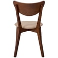 thumbnail image 2 of Benjara 18" Contemporary Wood and Fabric Dining Side Chairs in Brown (Set of 2), 2 of 3